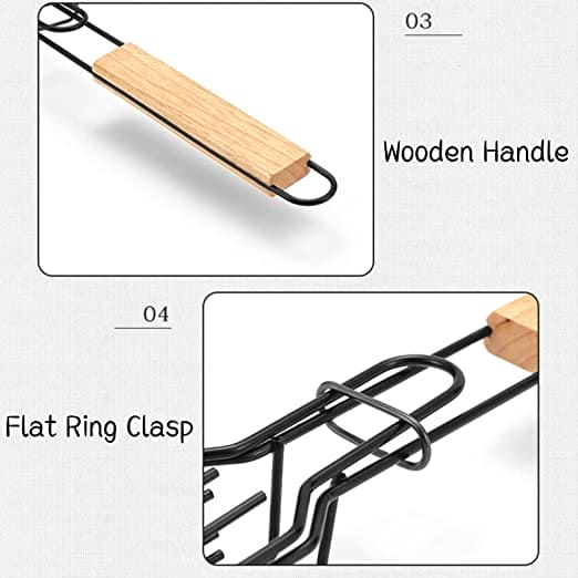 Portable BBQ Grilling Basket, Stainless Steel Nonstick Barbecue Grill Basket, Wooden Handle Barbecue Grill Basket, Barbecue Grill Mesh Rack, Coating Clamp Holder, Barbecue Picnic Camping Tools, Reusable Anti Corrosion Wooden Handle Barbecue Tool Portable BBQ Grilling Basket, Stainless Steel Nonstick Barbecue Grill Basket, Wooden Handle Barbecue Grill Basket, Barbecue Grill Mesh Rack, Coating Clamp Holder, Barbecue Picnic Camping Tools, Reusable Anti Corrosion Wooden Handle Barbecue Tool